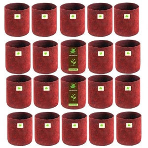 sow and grow 400 gsm eco friendly geo fabric plant grow bag suitable for terrace and flowers vegetable gardening 6x6 inch pack of 20