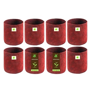 sow and grow 400 gsm eco friendly geo fabric plant grow bag suitable for terrace and flowers vegetable gardening 8x8 inch pack of 8