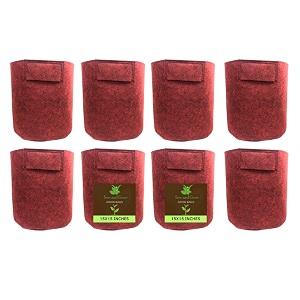 sow and grow 400 gsm eco friendly geo fabric plant grow bag suitable for terrace and flowers vegetable gardening 15x15 inch pack of 8