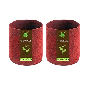 sow and grow 400 gsm eco friendly geo fabric plant grow bag suitable for terrace and flowers vegetable gardening 8x8 inch pack of 2