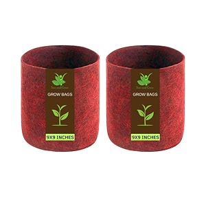 sow and grow 400 gsm eco friendly geo fabric plant grow bag suitable for terrace and flowers vegetable gardening 9x9 inch pack of 2