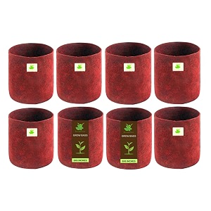 sow and grow 400 gsm eco friendly geo fabric plant grow bag suitable for terrace and flowers vegetable gardening 6x6 inch pack of 8