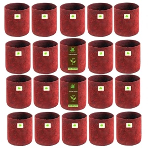 sow and grow 400 gsm eco friendly geo fabric plant grow bag suitable for terrace and flowers vegetable gardening 8x8 inch pack of 20