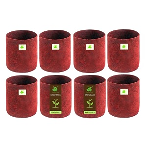 sow and grow 400 gsm eco friendly geo fabric plant grow bag suitable for terrace and flowers vegetable gardening 9x9 inch pack of 8