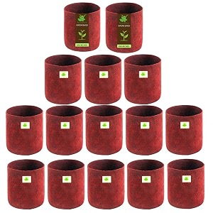 sow and grow 400 gsm eco friendly geo fabric plant grow bag suitable for terrace and flowers vegetable gardening 6x6 inch pack of 15