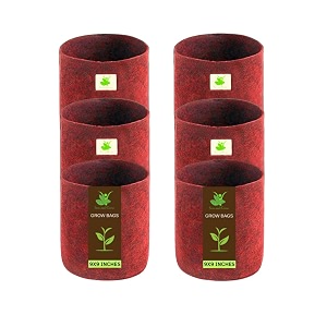 sow and grow 400 gsm eco friendly geo fabric plant grow bag suitable for terrace and flowers vegetable gardening 9x9 inch pack of 6