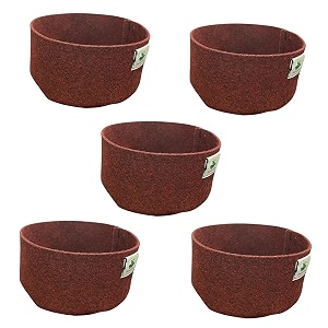 sow and grow air pruning geo fabric grow bags  size 7x3 inches  500 gsm heavy duty  for growing microgreens  pack of 5