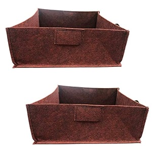 sow and grow air pruning geo fabric grow bags  500 gsm  heavy duty for home terrace balcony garden - leafy vegetables herbs  size 16x16x6 inches  set of 2