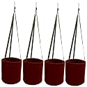 Sow and Grow Air Pruning Geo Fabric Hanging Grow Bags || 500 GSM || Heavy Duty for Decorative Plants, Flowers, Herbs || Size 8 x 8 x 8 inches || Set of 4
