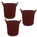 Sow and Grow Air Pruning Geo Fabric 500 Gsm Grow Bags 18X18 Inches || Heavy Duty For Growing Vegetables, Fruits || Pack Of 3 Bags, Maroon