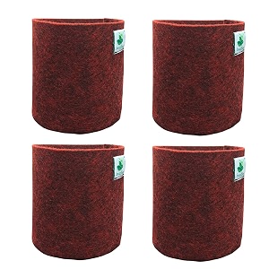 sow and grow geo fabric grow bags size 8x8 inches  heavy duty 500 gsm  for garden - fabric pots without handles  set of 4 bags