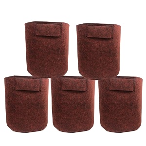 sow and grow geo fabric grow bags 500 gsm for terrace garden 10x10 inches - grow vegetables leafy vegetables herbs in smart fabric pots  set of 5 bags