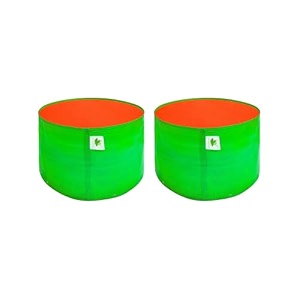 sow and grow hdpe uv protected 270 gsm round grow bags for terrace and backyard gardening planters for vegetable flower herbs and fruits green color reusable plant bags 12x15 inch 2