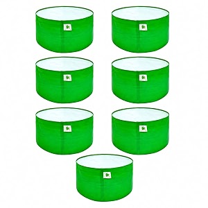sow and grow hdpe uv protected 270 gsm round grow bags for terrace and backyard gardening planters for vegetable flower herbs and fruits green color reusable plant bags 15x15 inch 8