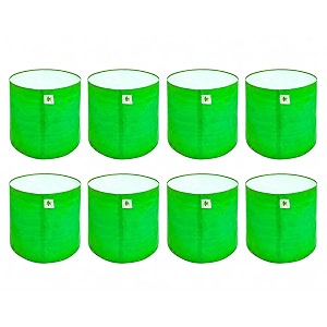 sow and grow hdpe uv protected 270 gsm round grow bags for terrace and backyard gardening planters for vegetable flower herbs and fruits green color reusable plant bags 6x6 inch 8