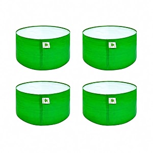 sow and grow hdpe uv protected 270 gsm round grow bags for terrace and backyard gardening planters for vegetable flower herbs and fruits green color reusable plant bags 9x6 inch 4