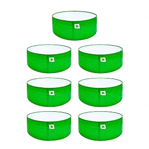sow and grow hdpe uv protected 270 gsm round grow bags for terrace and backyard gardening planters for vegetable flower herbs and fruits green color reusable plant bags 12x6 inch 7