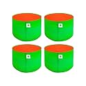 Sow and Grow HDPE UV Protected 270 GSM Round Grow Bags for Terrace and Backyard Gardening Planters for Vegetable, Flower, Herbs and Fruits Green Color, Reusable Plant Bags (15x9 INCH, 4)