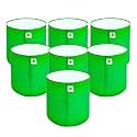 Sow and Grow HDPE UV Protected 270 GSM Round Grow Bags for Terrace and Backyard Gardening Planters for Vegetable, Flower, Herbs and Fruits Green Color, Reusable Plant Bags (9x9 INCH, 7)