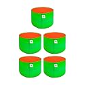 Sow and Grow HDPE UV Protected 270 GSM Round Grow Bags for Terrace and Backyard Gardening Planters for Vegetable, Flower, Herbs and Fruits Green Color, Reusable Plant Bags (9x6 INCH, 5)