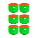 Sow and Grow HDPE UV Protected 270 GSM Round Grow Bags for Terrace and Backyard Gardening Planters for Vegetable, Flower, Herbs and Fruits Green Color, Reusable Plant Bags (18x6 INCH, 6)