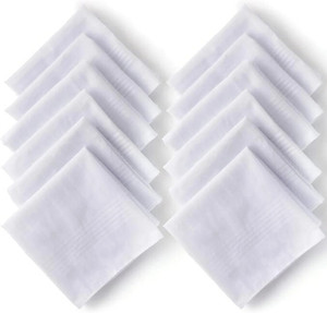 soxsense Mens Handkerchiefs Soft White Pure Cotton