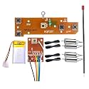 SP Electron Combo of Pair of 4 Pcs DC 3.7V 716 7x16mm Micro Coreless Motor with Propeller & 4CH RC remote control 27MHz circuit PCB transmitter & HCY-602030 LiPo for RC Toys kit