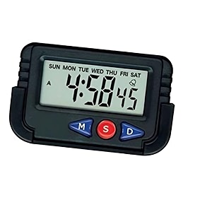 sp electron na-613d plastic clock and stopwatch with flexible stand for car dashboard pack of 1