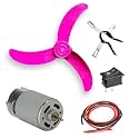 SP Electron Pack of 12V - 555 DC Motor Fan kit Including 555 DC Motor, 9 inch Fan Blade,1 mtr Copper Wire, Switch and clamp Kit