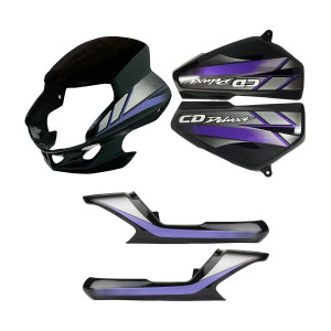 sp shree premium cd deluxe black blue headlight visor side panel and tail panel bike headlight visor