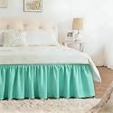 Spa Blue Bed Skirt Queen Size 15" Drop, Elastic Wrap Around Bedskirt