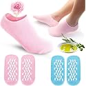 Spa Gel Socks for Women & Men | Silicone Socks for Cracked Heels | Feet Protector Crack Heel Repair with Moisturizing Natural Oil & Vitamin E | 2 Pairs - Black And Grey