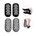 Spa Gel Socks for Women &amp; Men | Silicone Socks for Cracked Heels | Feet Protector Crack Heel Repair with Moisturizing Natural Oil &amp; Vitamin E | 2 Pairs - Black And Grey