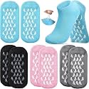 Spa Gel Socks for Women &amp; Men | Silicone Socks for Cracked Heels | Feet Protector Crack Heel Repair with Moisturizing Natural Oil &amp; Vitamin E | 4 Pairs - Black, Grey, Pink, Blue