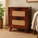 Space Galaxy Sheesham Wood Bedside Table for