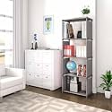 Plastic Simple Bookshelf Storage Organizer for Office, Bedroom Office Living Room (Grey, 5 Layer)