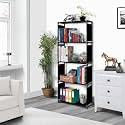 Plastic Children Simple Bookshelf Storage Organizer for Bedroom Office Living Room (Black, 5 Layer)