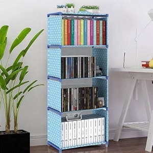 plastic simple bookshelfmultipurpose rackchildren bookcasesfile rack for officestorage organizercabinet shelves for bedroom office living room blue5 layer