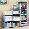 Simple Bookshelf/Multipurpose Rack/Children Bookcases/File Rack for Office/Storage Organizer/Cabinet Shelves for Bedroom Office Living Room (Blue,12 Layer)