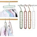 Space Saving Clothes Hangers Multifunctional Smart Closet Organizer Premium Wardrobe Clothing Cascading Hanger 9 Slots, Innovative Design for Heavy Clothes, Shirts Pants Dresses Coats, Set of 5