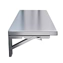 Space-Saving Wall-Mounted Stainless Steel Drop Leaf Dining Table for Small Spaces Ideal for Restaurants and Home Use (25x110cm)