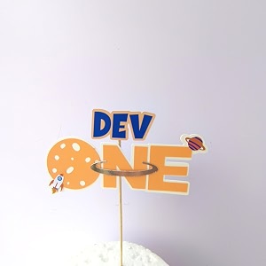space theme 1st birthday cake topper for kids birthday cake