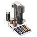 SpaceAid Bamboo Coffee Pod Holder Drawer Storage Compatible with Nespresso Vertuo Capsules, Coffee Station Accessories Holder Organizer Tray Compatible with 40 Big or 56 Small Pods, White
