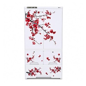 spacegen 2 layer drawer cabinet floral design white