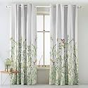 SPACES DRAPE STORY Garden Grace Floral Fresh Green Matte Finish 75% To 80% Room Darkening Opaque Curtains Set Of 2-8Ft Long Grommet Door Curtain
