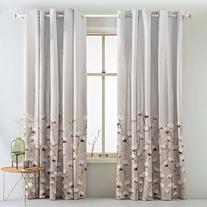 spaces drape story polyester marigold bliss floral sunshine yellow matte finish 75 to 80 room darkening opaque curtains set of 2-5ft grommet window curtain