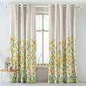 SPACES DRAPE STORY Marigold Bliss Floral Sunshine Yellow Matte Finish 75% to 80% Room Darkening Curtains Set of 2-9Ft Long Door Curtain