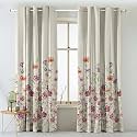 SPACES DRAPE STORY Polyester Pastel Posy Floral Purple Mauve Matte Finish 75% to 80% Room Darkening Grommet Curtains Set of 2-9Ft Long Door Curtain