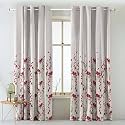 SPACES DRAPE STORY Polyester Romantic Floral Petal Pink Matte Finish 75% To 80% Room Darkening Opaque Curtains Set Of 2-9Ft Long Grommet Door Curtain