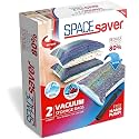 Spacesaver 2 Pack Jumbo Vacuum Storage Bags for Blankets &amp; Clothes – Jumbo Vacuum Sealed Compression Bags with Hand Pump – Space Saver Storage Bags for Bedding, Moving, Travel &amp; Organization